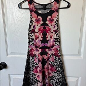 H&M Black and Pink Floral Mini Dress